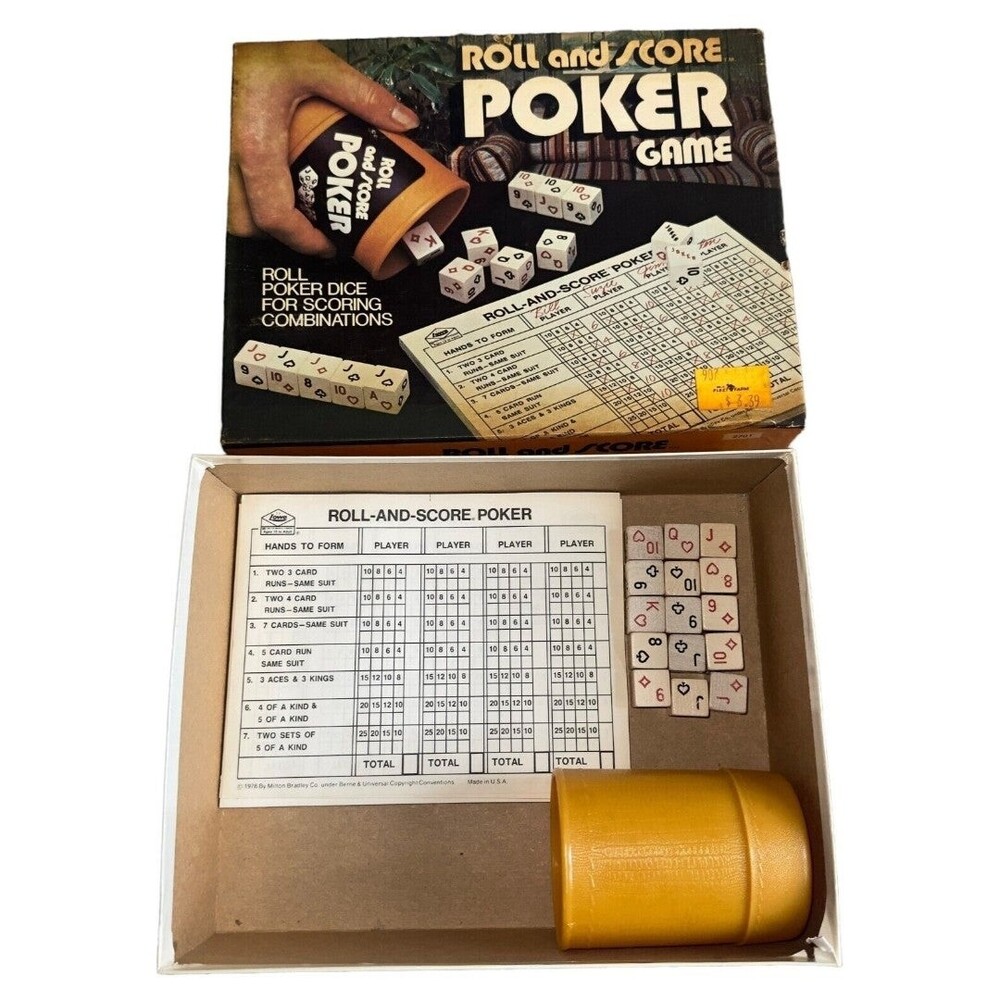Roll And Score Poker Game ES Lowe 1977 Vintage Poker Game